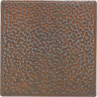 Castle Metals 4-1/4 in. x 4-1/4 in. Wrought Iron Metal Hammered Insert Wall Tile
