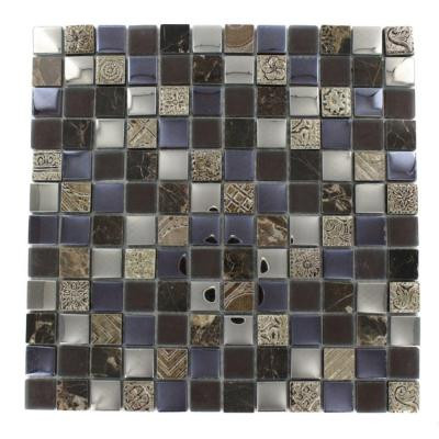 Tapestry Pantheon 12 in. x 12 in. x 8 mm Marble and Glass Mosaic Floor and Wall Tile