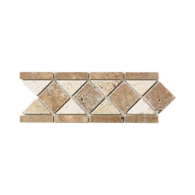 Tumbled Noce Listello 4 in. x 12 in. Travertine Floor/Wall Accent Strip