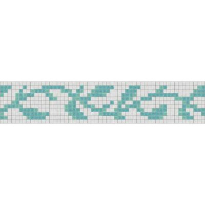 Agrestic Aqua Border 5 in. x 120 in. Glass Wall Light Residential Floor Mosaic Tile (10 Indv Sections-Case)