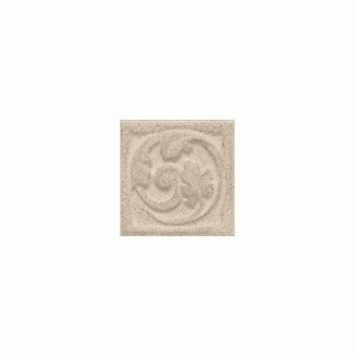 Salerno Cremona Caffe 3 in. x 3 in. Glazed Ceramic Floral Insert Wall Tile - DISCONTINUED
