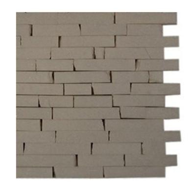 Winter White 1/2 in. x 2 in. Marble Tiles Cracked Joint Classic Brick Layout - 6 in. x 6 in. Tile Sample-DISCONTINUED