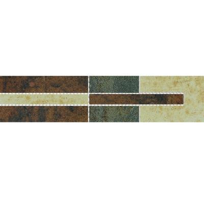 Argos 2 in. x 12-5/8 in. Multicolor Porcelain Border Mosaic Tile-DISCONTINUED