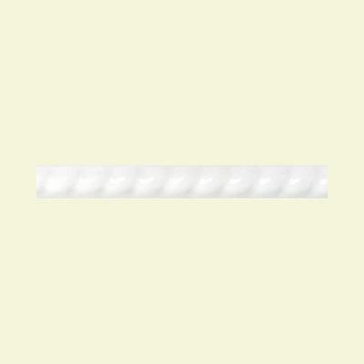 Polaris Gloss White 1/2 in. x 8 in. Glazed Ceramic Rope Accent Wall Tile
