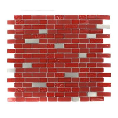 Bloody Mary Brick 12 in. x 12 in. x 8 mm Glass Tile