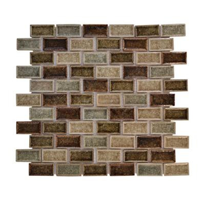 Mineral Spring Crackle 12 in. x 12 in. x 8 mm Glass Mosaic Wall Tile