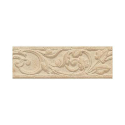 Salerno Nubi Bianche 3 in. x 10 in. Glazed Ceramic Floral Accent Wall Tile