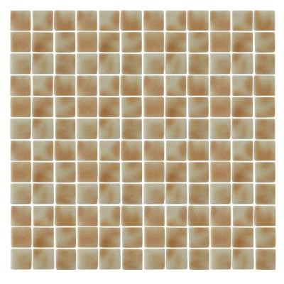 Spongez S-Tan-1407 Mosiac Recycled Glass Mesh Mounted Floor and Wall Tile - 3 in. x 3 in. Tile Sample