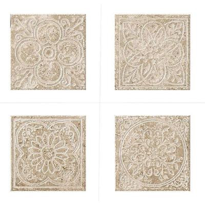 Montagna Lugano 6 in. x 6 in. Porcelain Embossed Deco (Receive 1 of 4 Random Decos - Sold as Singles)