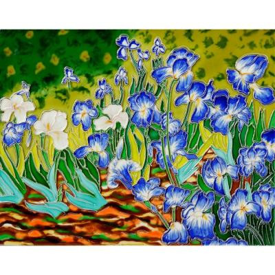 Van Gogh, Irises Trivet and Wall Accent 11 in. x 14 in. Tile (felt back)-DISCONTINUED