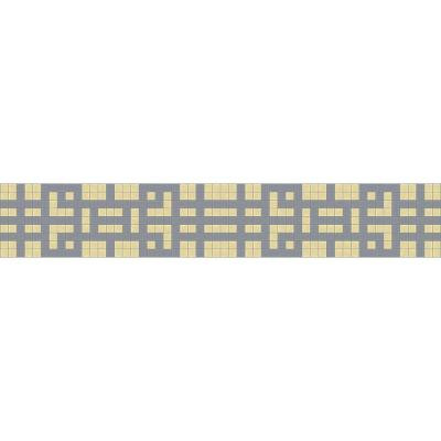 Lattice Heritage Border 117.5 in. x 4 in. Glass Wall and Light Residential Floor Mosaic Tile