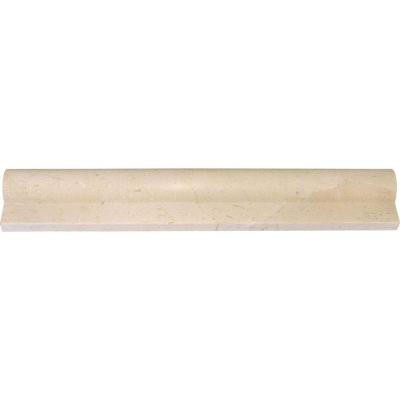 Crema Marfil 2 in. x 12 in. Rail Molding Polished Marble Wall Tile (10 ln. ft. / case)