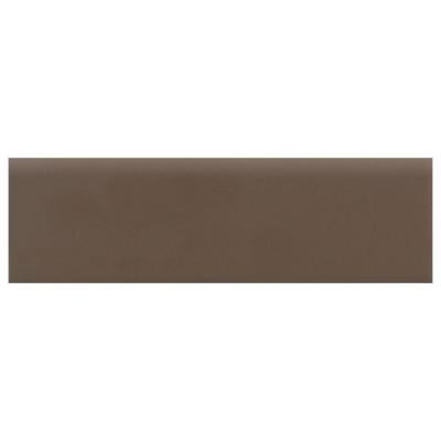 Modern Dimensions Matte Artisan Brown 2-1/8 in. x 8-1/2 in. Ceramic Bullnose Wall Tile-DISCONTINUED