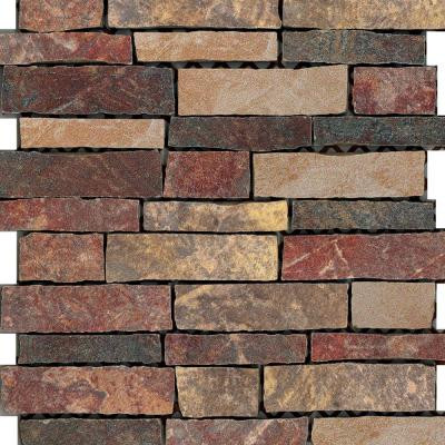 Stratford 12 in. x 12 in. Multi-Color Porcelain Mesh-Mounted Mosaic Tile