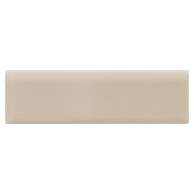 Modern Dimensions Gloss Urban Putty 2-1/8 in. x 8-1/2 in. Ceramic Bullnose Wall Tile-DISCONTINUED
