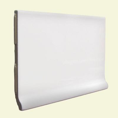 Color Collection Matte Snow White 3-3/4 in. x 6 in. Ceramic Stackable Cove Base Wall Tile-DISCONTINUED