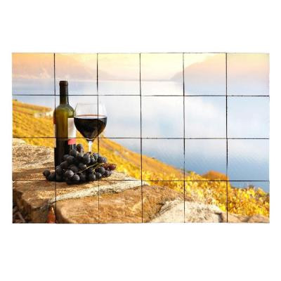 Wine1 36 in. x 24 in. Tumbled Marble Tiles (6 sq. ft. /case)