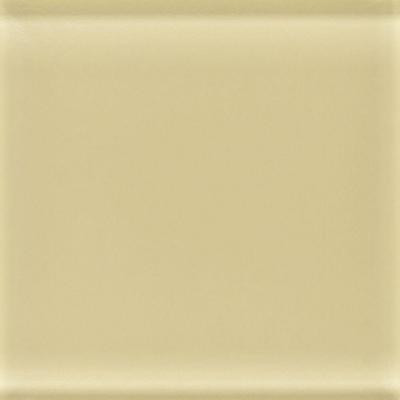 Glass Reflections 4-1/4 in. x 4-1/4 in. Cream Soda Glass Wall Tile (4 sq. ft. / case)-DISCONTINUED