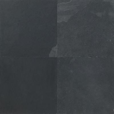Natural Stone Collection Brazil Black 16 in. x 16 in. Slate Floor and Wall Tile (10.62 sq. ft. / case)-DISCONTINUED