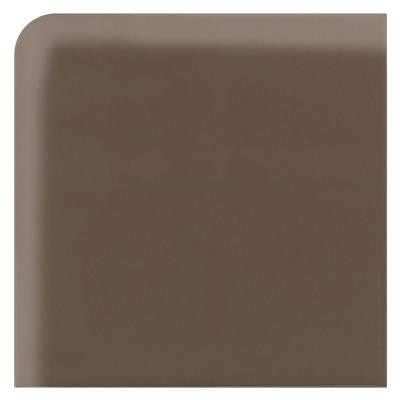 Semi-Gloss Artisan Brown 2 in. x 2 in. Ceramic Bullnose Corner Wall Tile-DISCONTINUED