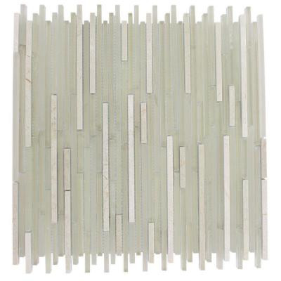 Tetris Stylus Crema 11 in. x 13 in. x 8 mm Marble Floor and Wall Tile