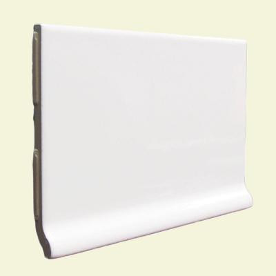Color Collection Bright White Ice 3-3/4 in. x 6 in. Ceramic Stackable Cove Base Wall Tile