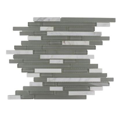 12 in. x 12 in. Marble And Glass Mosaic Floor and Wall Tile-DISCONTINUED