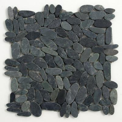 Kuala Komodo Black 12 in. x 12 in. x 12.7 mm Pebble Mesh-Mounted Mosaic Floor & Wall Tile (10 sq.ft./case)