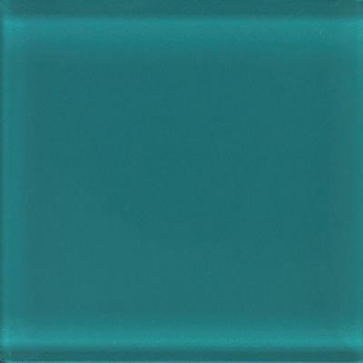 Glass Reflections 4-1/4 in. x 4-1/4 in. Almost Aqua Glass Wall Tile (4 sq. ft. / case)-DISCONTINUED