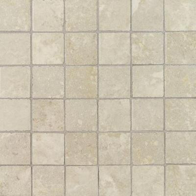 Pietre Vecchie Antique Ivory 12 in. x 12 in. x 8mm Porcelain Sheet Mounted Mosaic Floor/Wall Tile (14.33 sq. ft. / case)