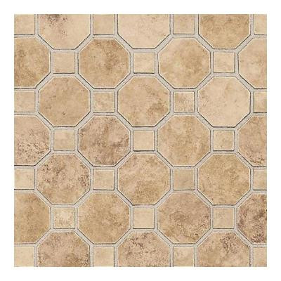 Salerno Marrone Chiaro 12 in. x 12 in. x 6 mm Ceramic Octagon Mosaic Floor and Wall Tile