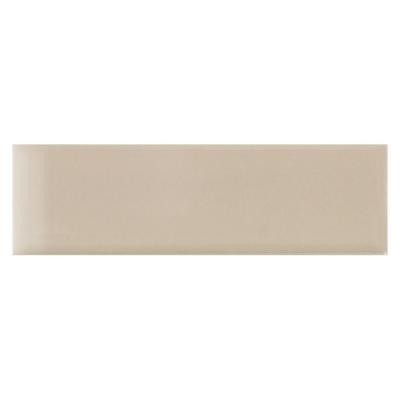 Modern Dimensions Gloss Urban Putty 2-1/8 in. x 8-1/2 in. Ceramic Bullnose Wall Tile-DISCONTINUED