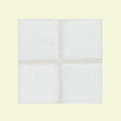 Sonterra Glass Oyster White Opalized 12 in. x 12 in. x 6 mm Glass Sheet Mounted Mosaic Wall Tile