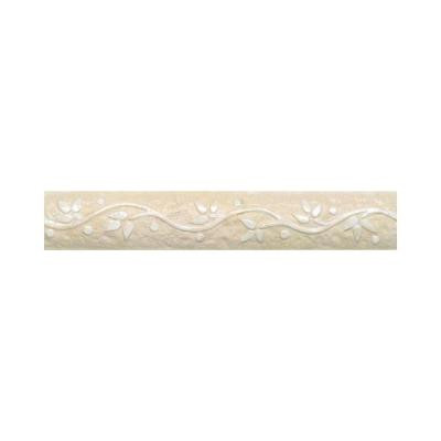 Brancacci Windrift Beige 2 in. x 12 in. Ceramic Arched Floral Deco Accent Wall Tile