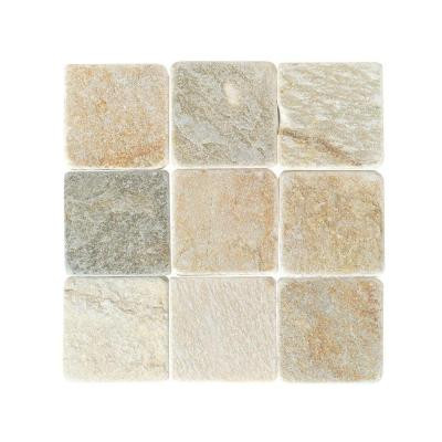 Travertine Autumn Mist 6 in. x 6 in. Slate Floor and Wall Tile (6 sq. ft. / case)