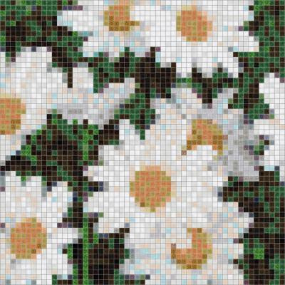 Daisy Pendant 24 in. x 24 in. Glass Wall Light Residential Floor Mosaic Tile (4 Indv Sections Case)