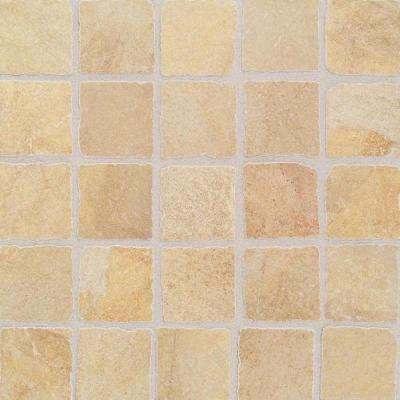 Portenza Oro Chiaro 13-3/4 in. x 13-3/4 in. x 8 mm Glazed Porcelain Mosaic Floor and Wall Tile