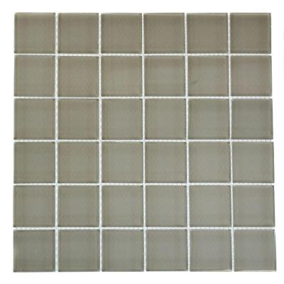 Contempo Natural White Polished 12 in. x 12 in. x 8 mm Glass Floor and Wall Tile