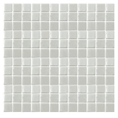 Irridecentz I-Off White-1413 Mosiac Recycled Glass Mesh Mounted Tile - 3 in. x 3 in. Tile Sample