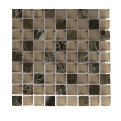 Namib Desert Blend Squares 1/2 in. x 1/2 in. Marble and Glass Tile Squares - 6 in. x 6 in. x 8 mm Tile Sample