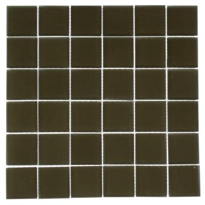 Contempo Khaki Frosted 12 in. x 12 in. x 8 mm Glass Floor and Wall Tile