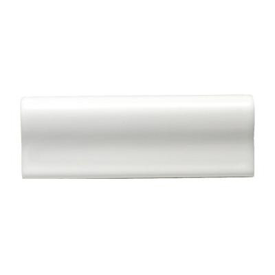 Semi-Gloss White 2 in. x 6 in. Ceramic Counter Trim Wall Tile