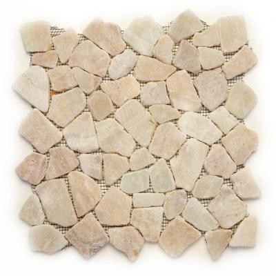 Indonesian Alor Crystal 12 in. x 12 in. x 6.35mm Natural Stone Pebble Mesh-Mounted Mosaic Tile (10 sq. ft. / case)