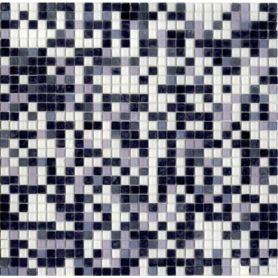 12.8 in. x 12.8 in. Venice Ash Gray Mix Frosted Glass Tile-DISCONTINUED