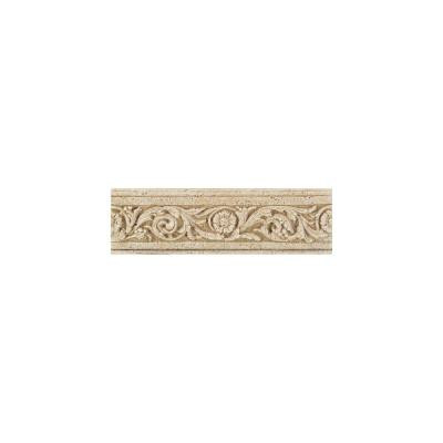 Fashion Accents Flora 4 in. x 13 in. Travertine Listello Wall Tile