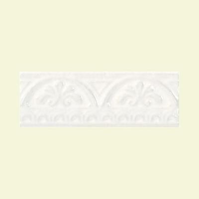 Fashion Accents White Arches 3 in. x 8 in. Ceramic Listello Wall Tile