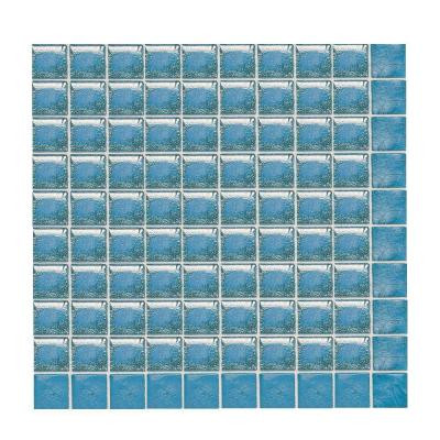 Sonterra Glass Azul Verde Opalized 12 in. x 12 in. x 6 mm Glass Sheet Mounted Mosaic Wall Tile