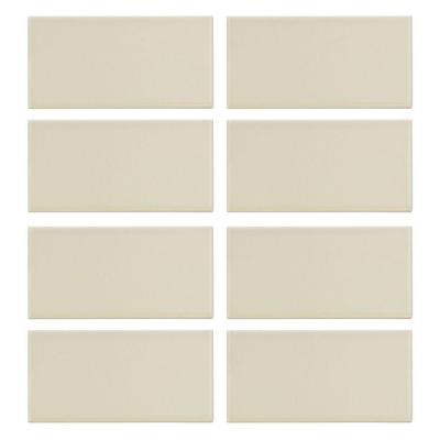 Almond Truffle Matte 3 in. x 6 in. Ceramic Wall Tile (8 pieces/1 sq. ft./1 pack)
