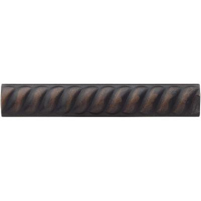 1 in. x 6 in. Cast Metal Rope Liner Dark Oil Rubbed Bronze Tile (16 pieces / case) - Discontinued