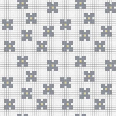 Bloom Heritage Motif 24 in. x 24 in. Glass Wall and Light Residential Floor Mosaic Tile
